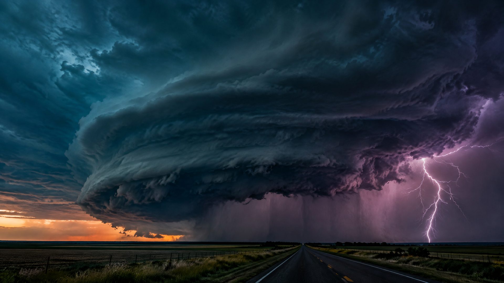 Supercell thunderstorm over the Great Plains